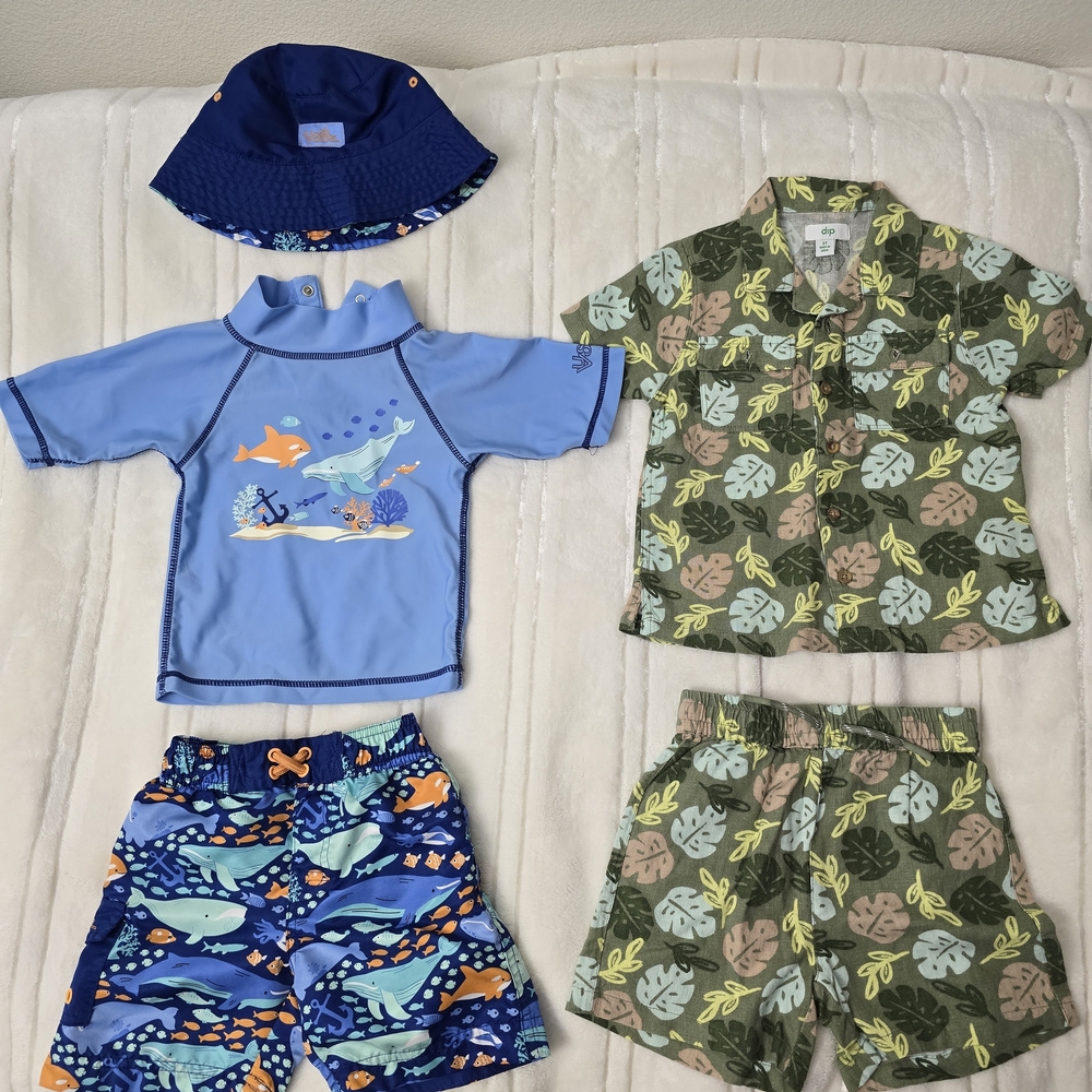 Dip Blue and Green Shark Rashguard Set